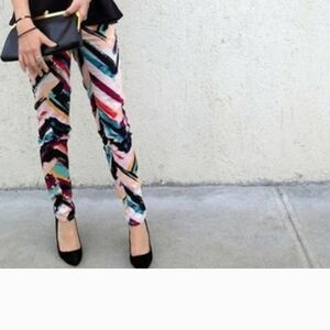 H&M Skinny Jeans Women's Size 6 Multicolor Paint Streaks Funky Geometric